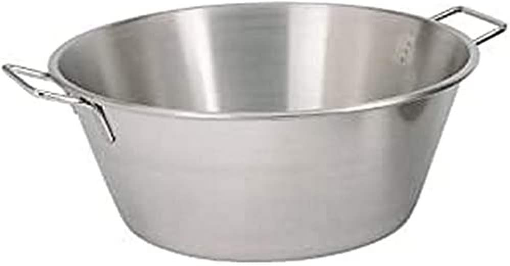 De Buyer Conical Flat Bottom Bowl with 2 Handles and Round Opened Edge