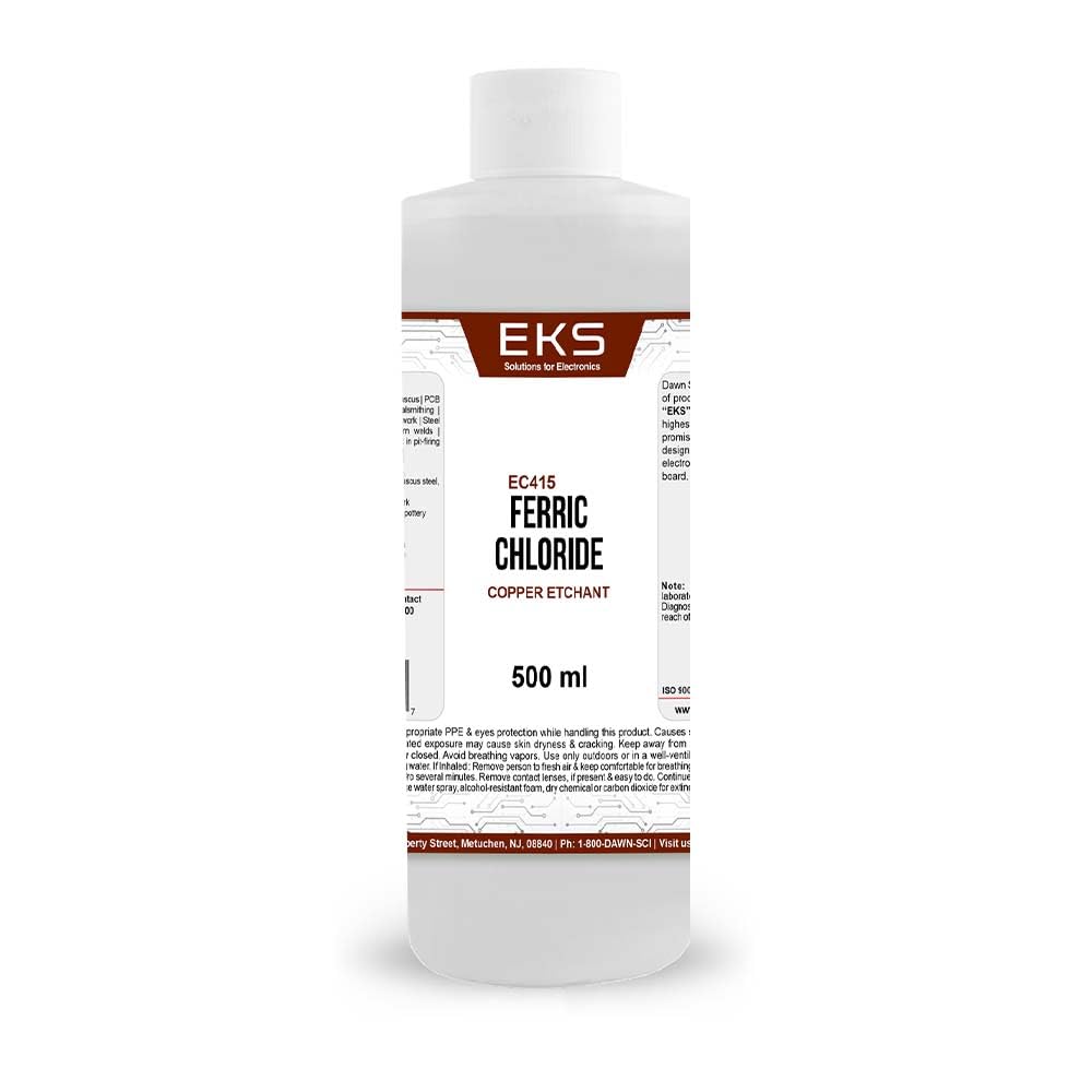 Dawn Scientific Ferric Chloride Solution 500ml Liquid Bottle (Pack of 6) Electronics Grade – High Purity PCB Etching Solution for Circuit Board Processing, Laboratory & Industrial Use