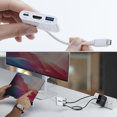 Mini Dock USB-C a HDMI 4K 60Hz compatible con Dell ThinkPad HP e iPad 4