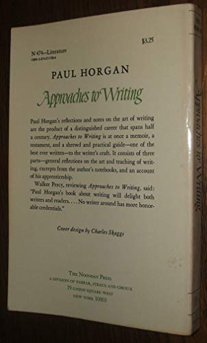 Approaches to Writing (Noonday, N474) 0374511586 Book Cover