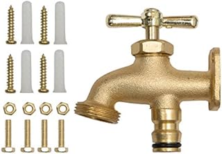 HOMEKIT Brass Hose End Tap  Outdoor Brass Tap, Allotment Tap, Outside Anywhere Tap for Convenient Water Access