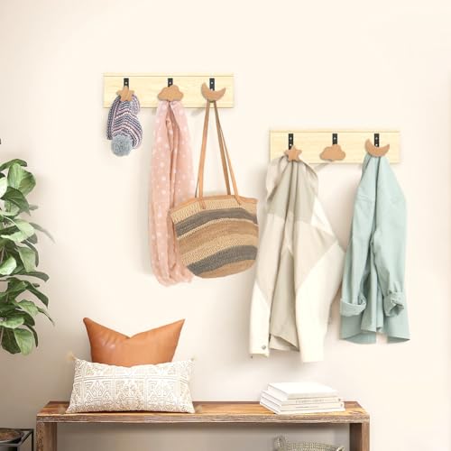 Aolso Schrankknöpfe Holz fur Kinderzimmer, 6 Stück Holzschrankknöpfe mit Schrauben, Schubladen – Naturholz, Holzgriffe für Kinderzimmer, Holzknöpfe für Schränke und Schubladen