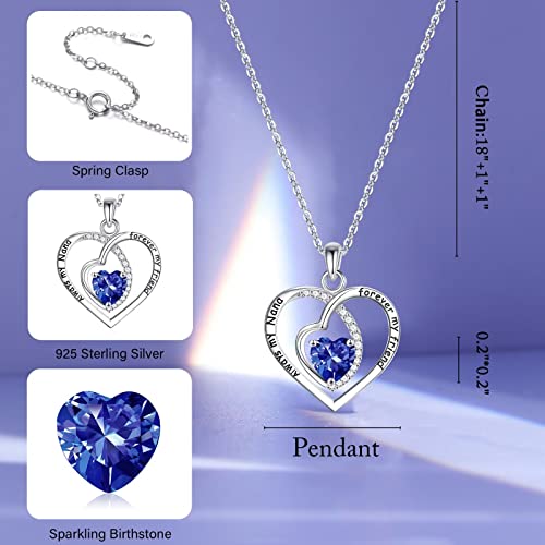 Iefup Nana Gifts, 925 Sterling Silver December Birthstone Necklace Tanzanite Jewelry Best Great Grandma Gifts Nana Necklace Valentines Day Mothers Day Birthday Christmas Gifts For Grandma Nana #TOP3