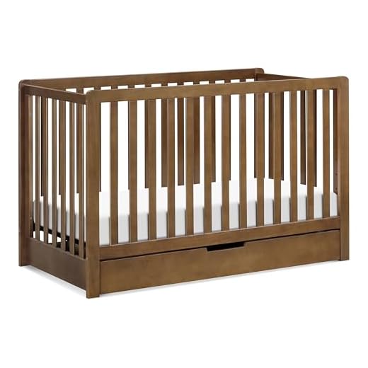 Carter’s by Davinci Colby 4-in-1 Convertible Crib w/Trundle Storage - GREENGUARD Certified, Convertible Baby Crib to Toddler Bed, Daybed, Full-Size Bed - 4 Adjustable Mattress Heights, Walnut