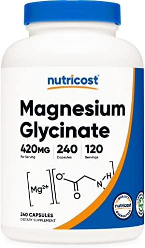 Nutricost Magnesium Glycinate 420mg, 240 Capsules - 120 Servings, Non-GMO, Gluten Free, Vegetarian Friendly
