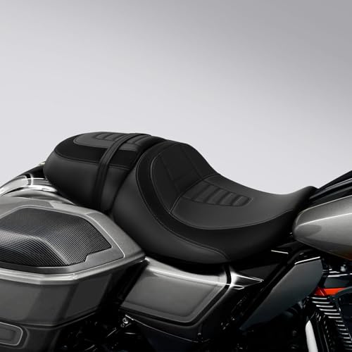 C.C. RIDER Low-Profile Rider&Passenger Seat Fit for Harley Touring 2023-2024 CVO Street Glide FLHXSE, CVO Road Glide FLTRXSE | 2024 Street Glide FLHX, Road Glide FLTRX, and FLTRXSTSE