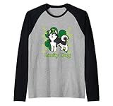 Photo Gallery husky dog lucky leprechaun cappello shamrock st patricks day maglia con maniche raglan Photo Gallery husky dog lucky leprechaun cappello shamrock st patricks day maglia con maniche raglan