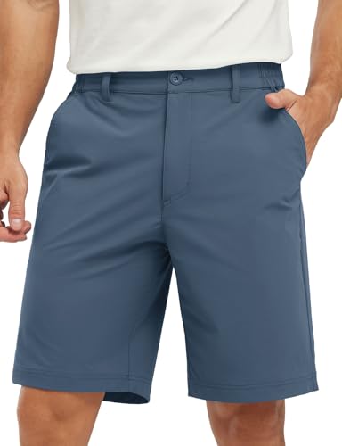 Image of TBMPOY Men's Golf Shorts Lightweight 5 Pockets Casual Dress Stretch Elastic Waist Quick Dry Flat Front Travel Shorts