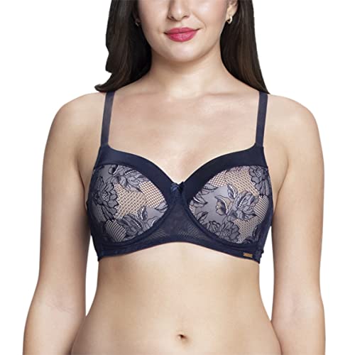 Image of Amante Padded Non-Wired Full Coverage Lace Bra