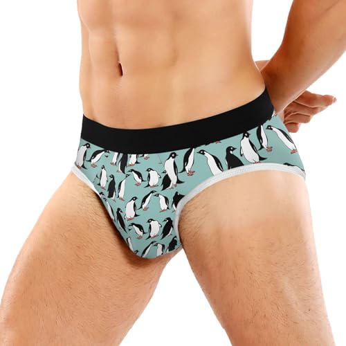 Laprad Men's Penguins Briefs Soft Underwear Comfortable No Fly Panties2