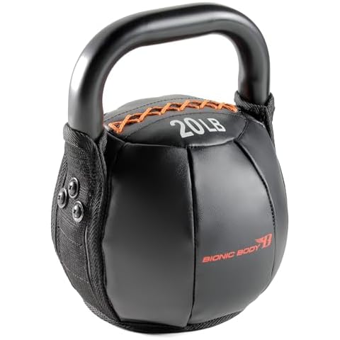 Bionic Body Soft Kettlebell with Handle for Weightlifting, Conditioning, Strength and core Training 20lb BBKB-20 Cover