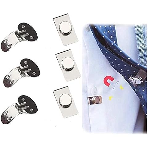 Deysen Invisible Magnetic Tie Stay, Magnetic Tie Clip, Magnetic Tie Clips for Men Invisible, Stainless Steel Magnetic Lapel Pin (3Pcs) Cover