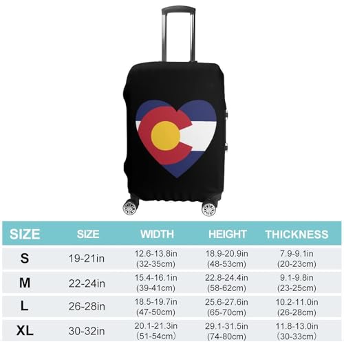 Colorado Love Flag Travel Suitcase Cover Protective Luggage Case Washable Baggage Protector Fits 19-32 Inch M2