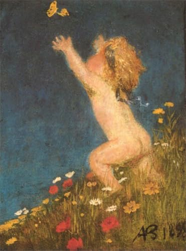 Peinture Poster Affiche Décorative Graffiti Art Mural Putto Arnold Bocklin Salon 60x90