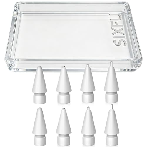 SIXFU Replacement Tips for Apple Pencil, Upgraded No Wear Out Metal Apple Pencil Tips for Apple Pencil Pro/1st/2nd Gen/USB-C Compatible with iPad (8 PCS)