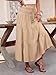 Casual All-Match Solid Color Drawstring A-line Skirt, Women's Casual A-Line Maxi Skirt with Drawstring Waist (Khaki,X-Large)