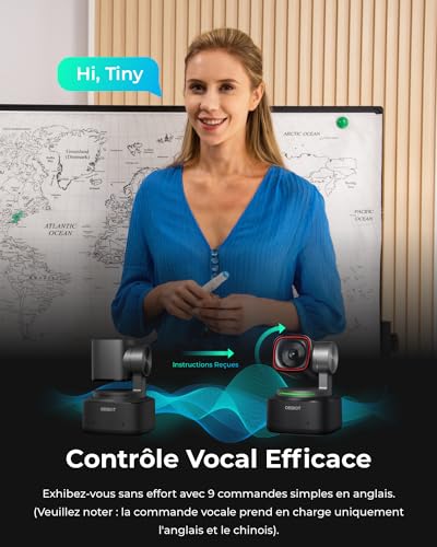 Webcam 4K PTZ OBSBOT Tiny 2 avec autofocus et commande gestuelle pour PC - 5