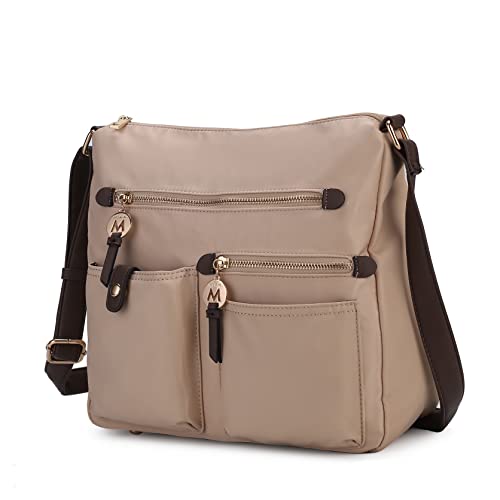MKF Collection Crossbody Bag for Women, Nylon PocketBook Handbag Shoulder Bag Zipper Purse By Mia K
