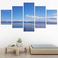 SIGNWIN 5 Panel Canvas Wall Art Modern Art Beach Coastal Expressive Global Multicolor Photography for Home Decorations Ready to Hang - 60