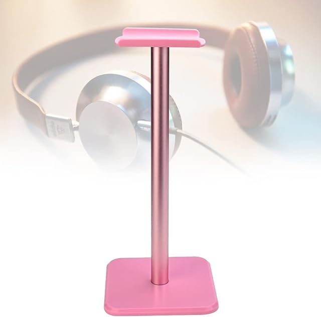UCNOGIM Headphone Stand, Headset Stand Gaming Headset Holder Aluminum Headphone Stand Tabletop Headset Rack Headset Bracket Detachable Headset Holder Stand for Over-ear Headphones, Pink