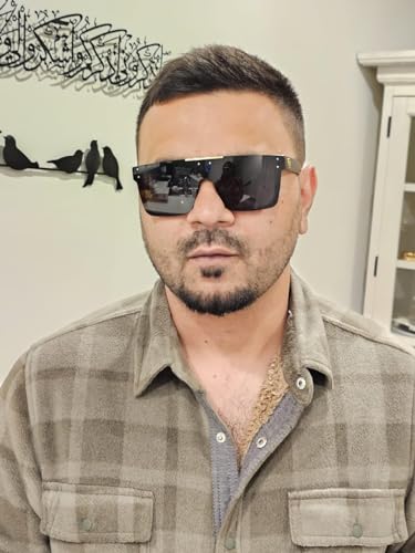 FEISEDY Men Sunglasses Polarized Oversized Square Flat Top Cycling Running Fishing Golf Hiking Sports B29902