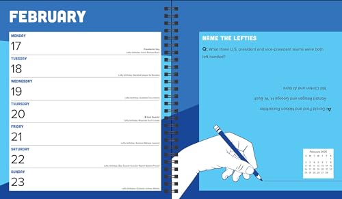 The Left-Hander's 12-Month 2025 Weekly Planner Calendar: Left-Handed Legends, Lore & More