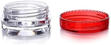 5g Sample Containers with Lids, 55 Multi-Color 5ML Sample Jars (5 Jars per Color in 11 Colors) - Small Cosmetic Travel Containers for Glitter, Lotion, Cream, Beads, and Lip Balm