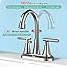 4 Inch Bathroom Faucets for Sink 3 Hole, Faucet for Bathroom Sink with Pop-up Drain & Supply Hoses, 2-Handle 360 Swivel Spout Stainless Steel Lead-Free, Centerset Faucet for Bathroom Vanity Lavatory