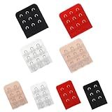 8 Stück Bh Verschluss Verlängerung 3-Haken, Bh Erweiterung 2 Haken für Damen in 4 Farben – Elastische Brustgurt – Rückenfreier BH-Verlängerungen 3 Haken–BH Verlängerer Weiche in Rot/Weiß/Schwarz/Beige