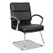Alera NR4319 Neratoli Series Slim Profile Guest Chair, Black Soft Leather/Chrome Frame