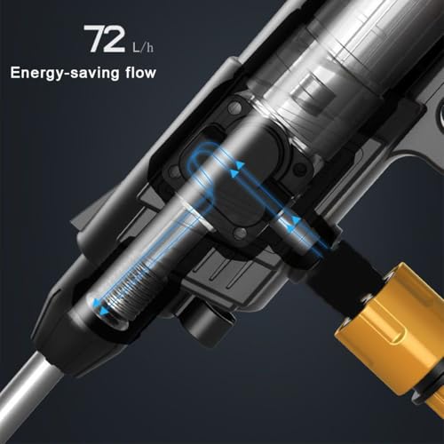 Battery operated pressure washer, 24 V 1500 Mah battery, with 6-in-1 nozzle, 5 m hose, for, watering plants, floor cleaning, pets, outdoor car cleaning tool (black) (Black-H) - Image 3