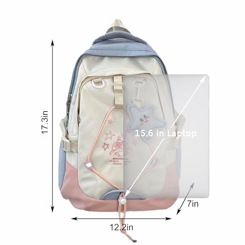 RETEN Mochila escolar para meninas Star Y2K Mochila escolar estética fofa para adolescentes do ensin