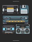  90s Style Retro Vintage Old Radio Disk VHS: Audio Recorder Drawing Music Playlist and Sketch Paper Notebook and Diary to Write In / 120 Pages of Music Playlist, Sketch Paper & Blank Paper / 8.5\