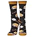 Crazy Socks – Smores Novelty Crew Socks – Medium – Funny Campfire Dessert Food Socks for Men Women Teens Adults – Marshmallow Chocolate Graham Cracker Gift for Foodies Campers Birthdays Holidays