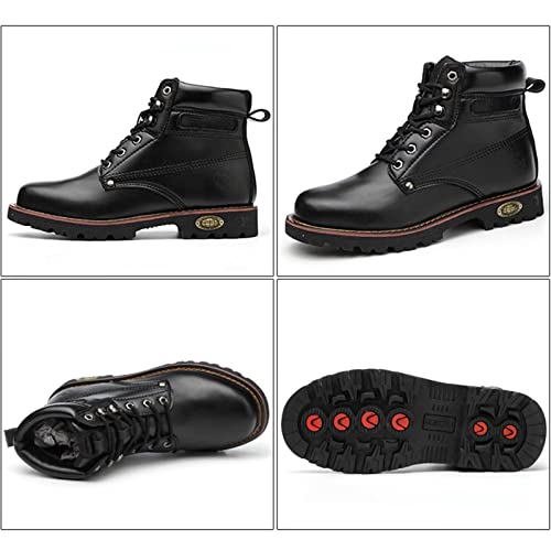 Steel Toe Leather Work Boot for Men, Waterproof Nonslip Work Boots, Durable Rubber Sole Boot for Industrial Construction2