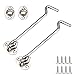 Price comparison product image HUIMALL 2 Pack Stainless Steel Cabin Hooks, 6 Inch Gate Hook and Eye Swivel Latch Cabinet Latches Window Brace Silent Holder Heavy Duty Silent Door Catch with Mounting Screws for Shed garden gates