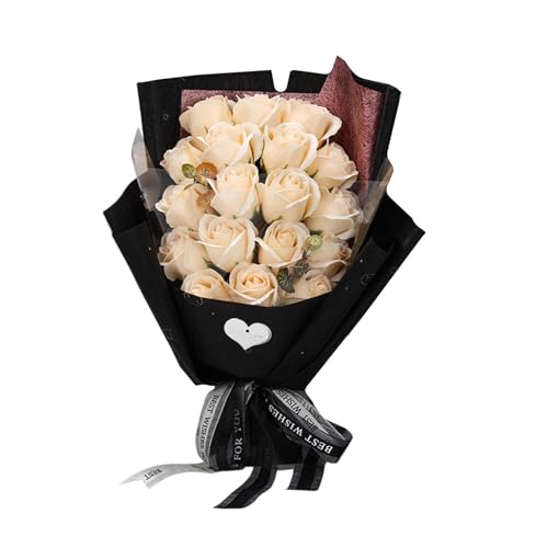 TEEKU Ramo de flores con rosas rojas preservadas, flores frescas naturales reales de larga duración, pequeñas para esposa, niños, mamá, abuela, cumpleaños (E, talla única)