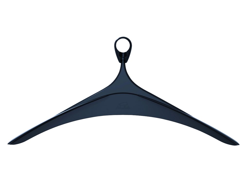 Cintres plastique noir Alba PMCINHANG12AT de 44cm pour vêtements en lot de 12