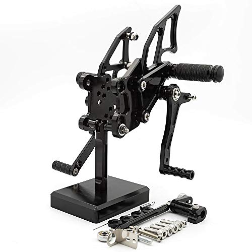 CNC YZF R3 R25 Motorcycle Adjustable Rearsets Foot Pegs Rear Set Footpeg Brake Shift Pedal Compatible with YZF R25 R3 2014-2021, MT-25 MT-03 MT25 MT03 2015-2021 Black