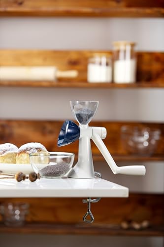 Tescoma HANDY Mohnmühle manuell mit rutschfest mit Tischmontage zum Mahlen von Mohn Leinsamen Gewürzen und Samen ideal für die Zubereitung von Füllungen Gebäck und Süßspeisen