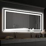 ISKM 55''x30'' Large led Lighted Bathroom Mirror Front and Backlight Mirror for Wall LED Bathroom Mirror Waterproof and Shatter-Proof Makeup Mirror