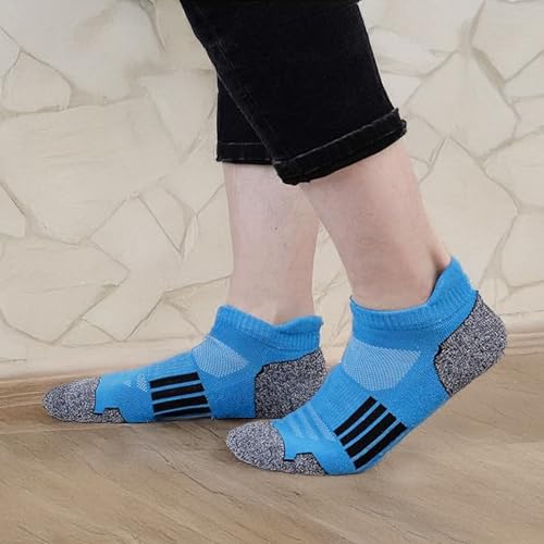 Image of MOMISY Men's Premium Cotton Cushion Ankle length Socks, (Multicolor) Pack of 5 (Free Size)