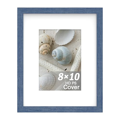 An&He 8x10 inch Picture Frame Blue Simple Photo Frame for Decorative Artwork Suitable for Tabletop Desk Bookshelf and Wall Display Photo Gallery Decor