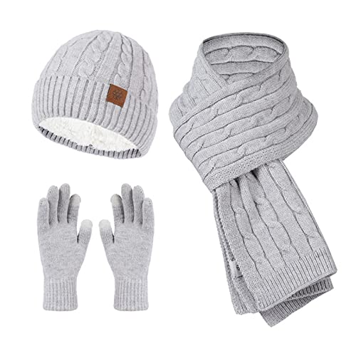 Bonnet gant echarpe femme ensemble de ski et sports d’hiver étanche au vent