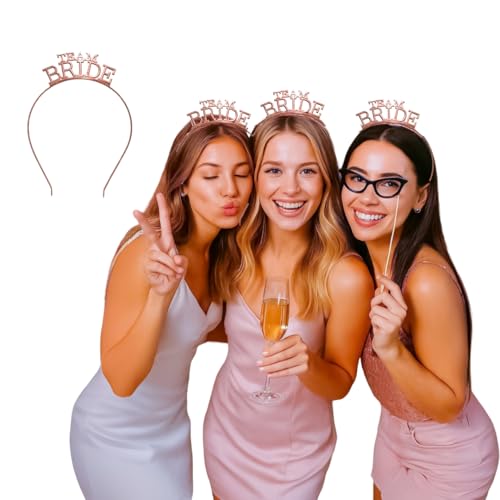 Image of Wanna Party Silver Team Bride Headband Bachelorette Party Decorations Rhinestone Bridesmaid Headbands for Bridal Shower, Bachelorette Parties, Wedding