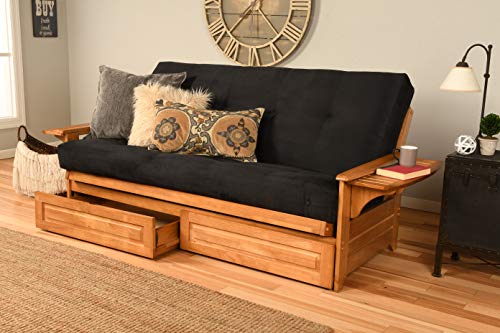 Kodiak Futons Full Size Futon with Storage Drawers, Black