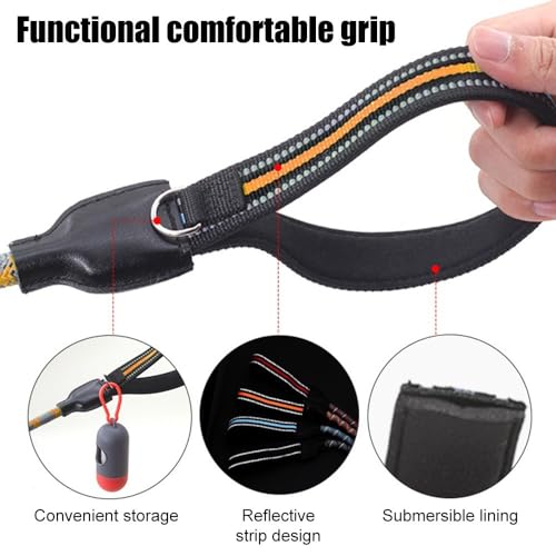 Short Dog Leash, Elastic Nylon Leads, Dog Training Lead Rope with Padded Handle & with Reflective Stitching for Small Medium Large Dogs - Image 3