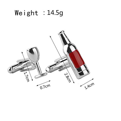 LUOSI manchetknopen fles manchetknopen rood glas Franse shirt Tie Clips manchetten knop voor mannen geschenken - Image 3