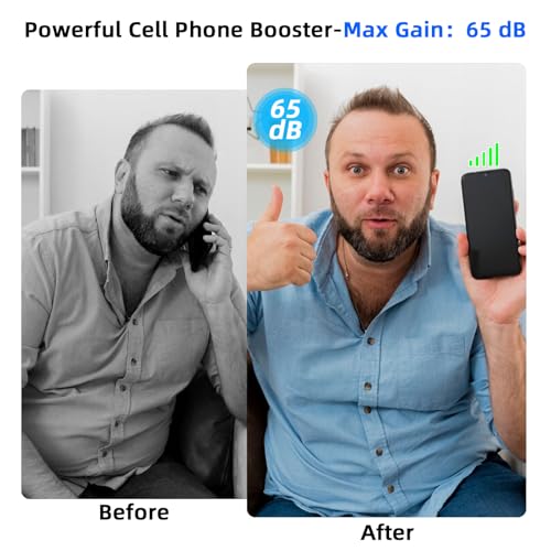 Image of Cell Phone Booster for Home &Office, Up to 8000 Sq.Ft, Cell Phone Signal Booster for Band 2 /4 /5 /12 /13 /17 /25 /66, Boost 5G 4G LTE 3G Data for All U.S. Carriers, FCC Approved Cell Booster (Light Blue)