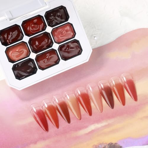 Kit gel para uñas Ombre 9 colores con esponjas miniatura 3